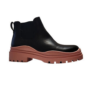 Women's Leather Chelsea Ankle Boots Round Toe Shoes Slip-On Size EU39 / US 9